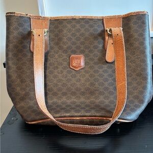 Authentic Vintage Celine Macadam Monogram Tote Handbag